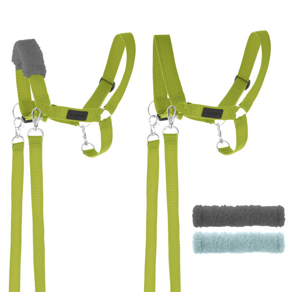 Zestaw Hobby-Horse gniady + derka i kantar szary, brąz, zielony